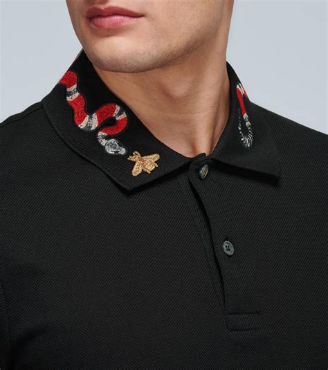 gucci button up with snake on collar|Gucci polo snake collar.